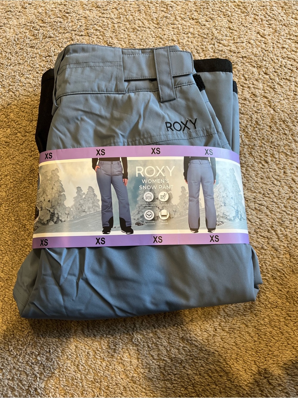 Women’s XS Roxy DryFlight 10K Snow Pants Blue Insulated Ski NWT